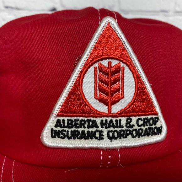 Vintage Farmer Hat Trucker Mesh Cap Red White Alberta Hail & Crop Item #3 - Picture 5 of 8